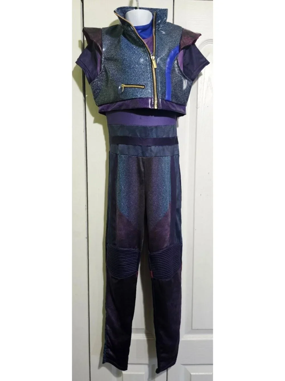 Descendants 3 Mal Deluxe Costume Girl 8-10 Jumpsuit Vest Disney Spirt Halloween - Picture 1 of 9